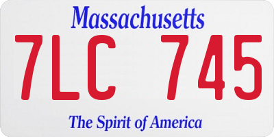 MA license plate 7LC745