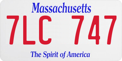 MA license plate 7LC747
