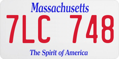 MA license plate 7LC748