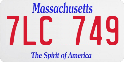MA license plate 7LC749