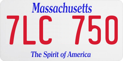MA license plate 7LC750