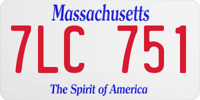MA license plate 7LC751