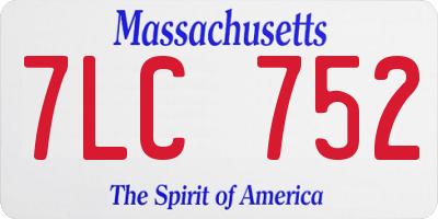 MA license plate 7LC752