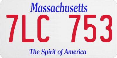 MA license plate 7LC753