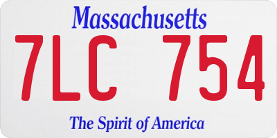 MA license plate 7LC754