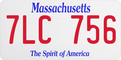 MA license plate 7LC756