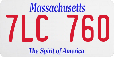 MA license plate 7LC760