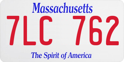 MA license plate 7LC762