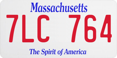 MA license plate 7LC764