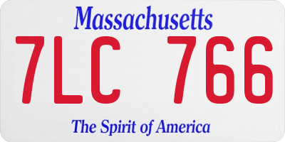 MA license plate 7LC766