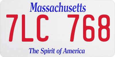 MA license plate 7LC768