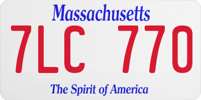 MA license plate 7LC770