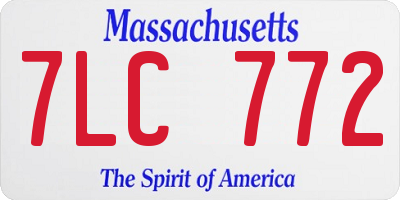 MA license plate 7LC772