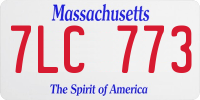 MA license plate 7LC773