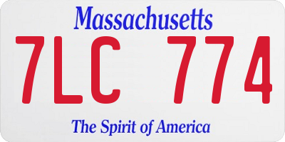 MA license plate 7LC774