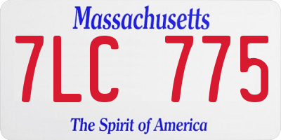 MA license plate 7LC775