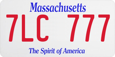 MA license plate 7LC777