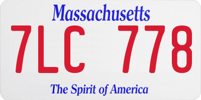 MA license plate 7LC778