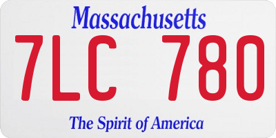 MA license plate 7LC780