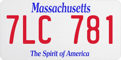 MA license plate 7LC781