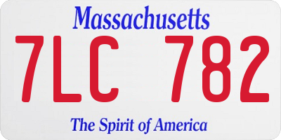 MA license plate 7LC782