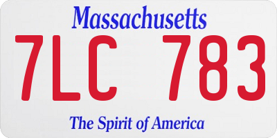 MA license plate 7LC783