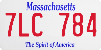MA license plate 7LC784