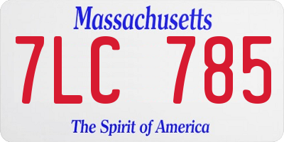 MA license plate 7LC785
