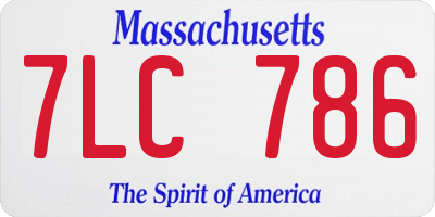 MA license plate 7LC786