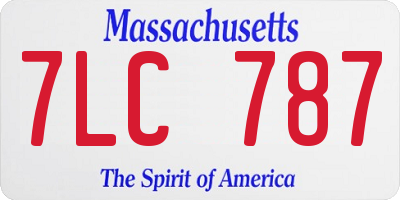 MA license plate 7LC787