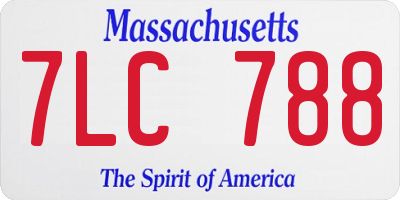 MA license plate 7LC788