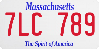 MA license plate 7LC789