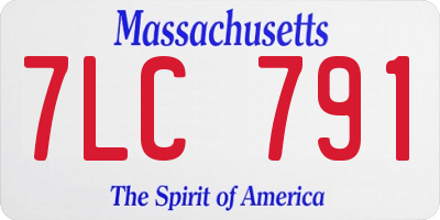 MA license plate 7LC791
