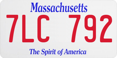 MA license plate 7LC792