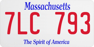 MA license plate 7LC793