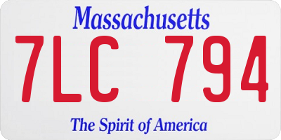 MA license plate 7LC794