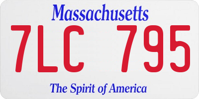 MA license plate 7LC795