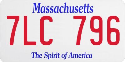 MA license plate 7LC796