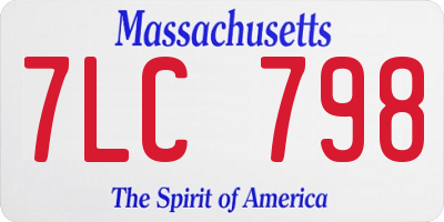 MA license plate 7LC798