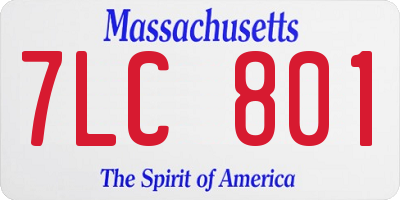 MA license plate 7LC801
