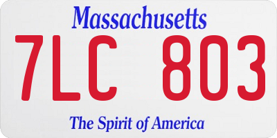 MA license plate 7LC803