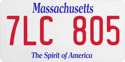 MA license plate 7LC805