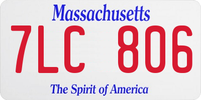 MA license plate 7LC806