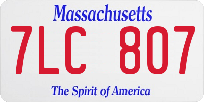 MA license plate 7LC807