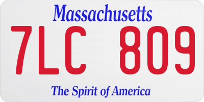 MA license plate 7LC809