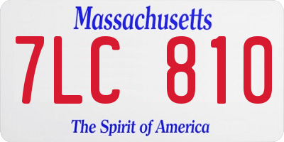 MA license plate 7LC810