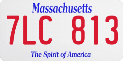 MA license plate 7LC813
