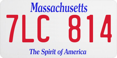 MA license plate 7LC814