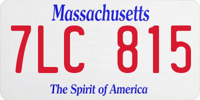 MA license plate 7LC815