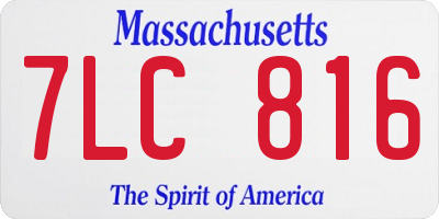 MA license plate 7LC816